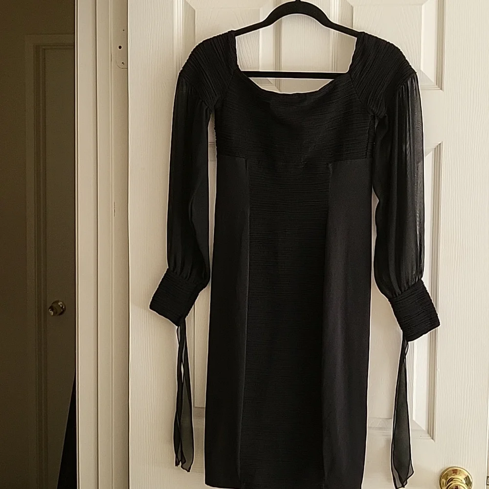 Wolford women's spandex black dress, with see thru sleeves, size S. Black - Picture 3 of 15
